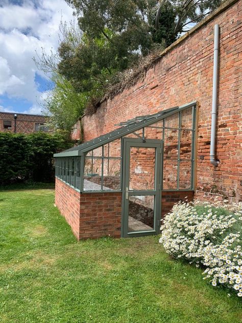 Potting Shed Lean To, Long Narrow Greenhouse, Greenhouse Add On, Greenhouse Attached To Garage, Tall Greenhouse, Brick Greenhouse, Lean To Greenhouse Kits, Garage Greenhouse, Greenhouse Attached To House