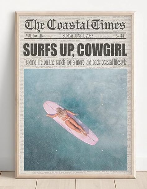 Surfs Up Cowgirl Print, Coastal Cowboy Prints, Costal Cowgirl Print, Coastal Cowgirl Art Prints, Coastal Cowgirl Aesthetic Prints, Coastal Cowboy Apartment, Surf Prints Wall Art, Costal Cowgirl Bathroom, Costal Cowgirl Apartment