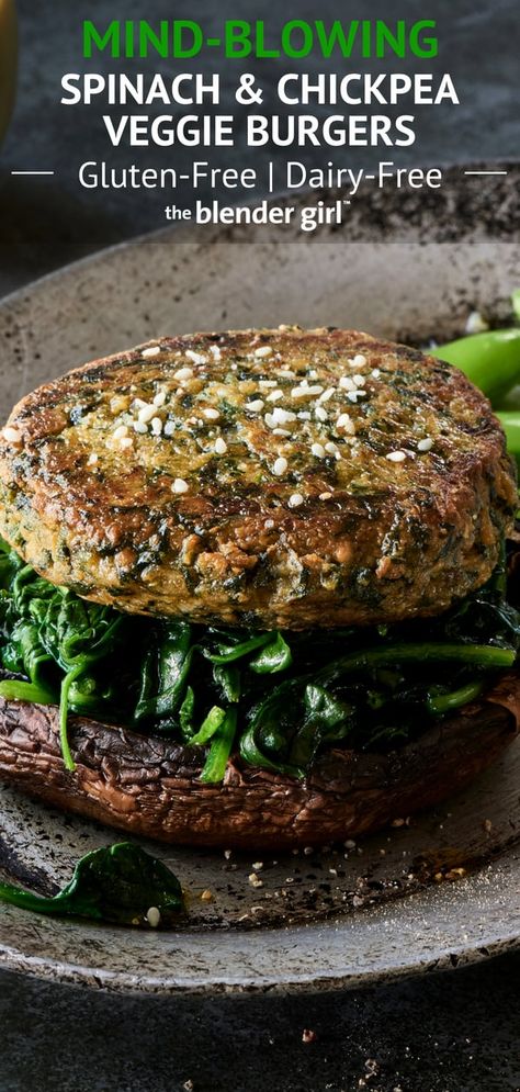 Spinach Burgers, Wilted Greens, Chickpea Burgers, Spinach Benefits, Chickpea Burger, Veggie Burgers, Vegetarian Meal, Leafy Vegetables, Food Combining