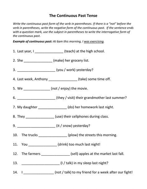 Past Progressive Worksheets, Past Progressive Tense, Hindi Paragraph, Past Progressive, Tense Worksheet, Progressive Verbs, Character Trait Worksheets, Past Continuous, English Grammar Exercises