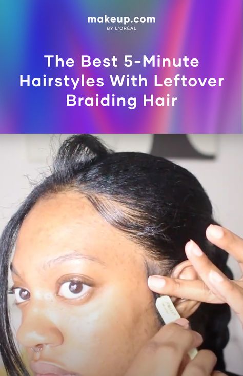 Easy Hairstyles for Leftover Braiding Hair Hairstyles With Leftover Braiding Hair, Easy Box Braids, Braids Tutorial Easy, Braided Pony, 5 Minute Hairstyles, Individual Braids, Tight Braids, Braid Out, Her Cut