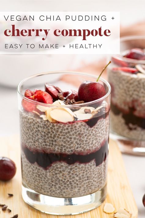 Tofu Chia Pudding, Chocolate Cherry Chia Pudding, Cashew Milk Chia Pudding, Raw Vegan Chia Pudding, Chocolate Cherry Smoothie Healthy, Pudding Parfait Recipes, Vegan Avocado Recipes, Daniel Fast Meal Plan, Overnight Recipes