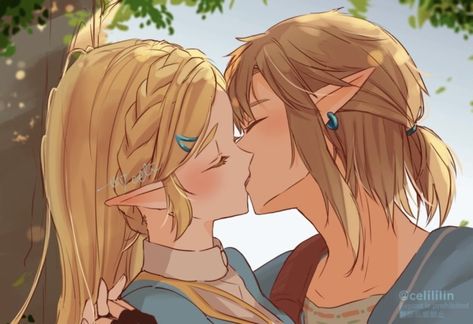 Link And Zelda Kiss, Link Zelda Art, Tiny Baby Animals, Legend Of Zelda Characters, Princesa Zelda, Hyrule Warriors, Video Game Design, Link Zelda, Zelda Art