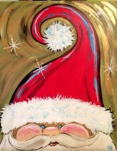 I love this Santa painting! Wish I could draw and paint...... Santa Paintings, Holiday Canvas, Christmas Paintings On Canvas, Holiday Painting, Easy Canvas Painting, Santa Face, Paintings On Canvas, Christmas Canvas, Santa Clause