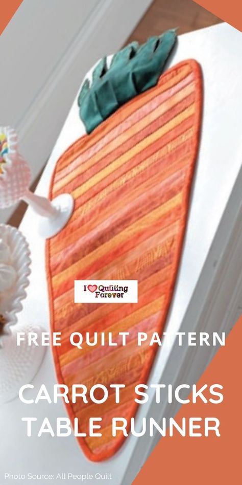 Get your Free Carrot Sticks Table Runner Quilt Tutorial here. 500+ Free Quilt Patterns for Beginner & Expert. All Quilters can get inspired! Carrot Sewing Pattern Free, Easter Runners Free Pattern, Carrot Quilt Block, Free Table Runner Patterns, Easter Table Runner Pattern, Easter Egg Table Runner, Coffee Table Green, Easter Fabric Crafts, All People Quilt