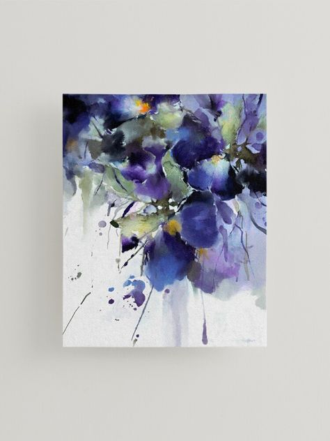 Seascapes Art, Learn Watercolor Painting, Abstract Flower Painting, Watercolor Flower Art, 수채화 그림, Watercolor Images, Watercolor Flowers Paintings, Blue Dream, Alcohol Ink Art