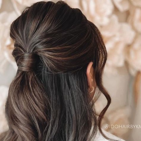 Half Pony Hairstyles, Wedding Party Hairstyles, Glam Bridesmaid, Bridesmaid Hair Inspo, Half Up Hairstyle, Event Hair, Glam Waves, Full Volume, Bridesmaid Hair Half Up