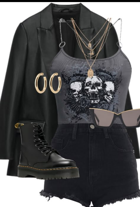 Rockstar Aesthetic Outfits 90s, Rock Astethics Outfit, Rockstar Girlfriend Outfit Plus Size, Casual Rockstar Gf Outfits, Rockstar Gf Outfit Summer, Rockstar Girlfriend Outfit 90s, Download Festival Outfit, Heavy Metal Aesthetic Outfits, Classic Rock Concert Outfit