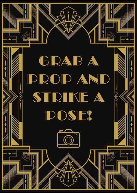 Bring the glamour of the Roaring Twenties to your next event with this set of 80 printable Great Gatsby-themed photo booth props! Perfect for Gatsby or 1920s-themed birthday parties, corporate events, gala dinners, awards nights, Christmas parties, and more, these stylish cutouts will add a touch of vintage flair to your celebration. Simply download the files, print them on thick paper or regular A4/A3 paper, and laminate for added durability. Attach a bamboo stick, and your props are ready to u The Great Gatsby Themed Party, The Great Gatsby Party Theme Decoration, 1920s Aesthetic Gatsby, 1920 Party Decorations, Great Gatsby Musical, Roaring 20s Decorations, 1920s Decorations, Speakeasy Party Decorations, Great Gatsby Birthday Party