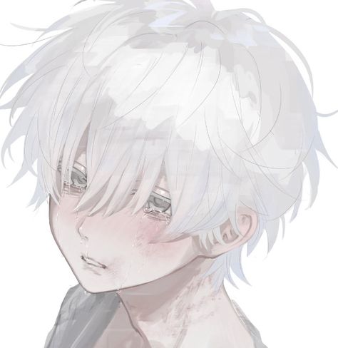 Cute Boy Pfp Anime, White Hair Boy Art, Herobrine Wallpaper, Boy With White Hair, Persona Anime, Boy Character, Anime Drawings Boy, Dark Anime, Boy Art