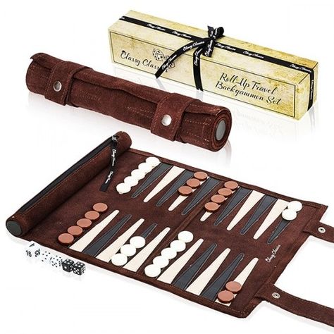 Backgammon Game, Roll Up Design, Board Game Design, Backgammon Set, Classic Board Games, Fun Travel, Mens Fashion Smart, Travel Set, Leather Projects