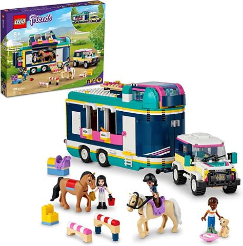 Amazon.com: LEGO Friends Horse Show Trailer 41722 Building Toy Set for Girls, Boys, and Kids Ages 8+ (989 Pieces) Lego Friends Sets, Lego Building Instructions, Toy Boat, Pretend Play Toys, Buy Lego, Toy Horse, Horse Show, Friends Set, Horse Trailer