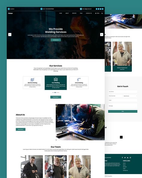 Free Welding Service Website Template Metal Website Design, Industrial Website, Welding Services, Unique Web Design, Service Website, Company Portfolio, Website Design Wordpress, Theme Inspiration, Website Business