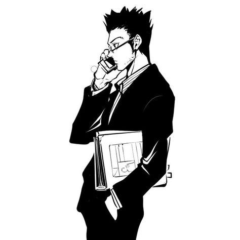 Leorio Pfps, Leorio Manga, Hxh Leorio, Leorio Paradinight, Leorio Hxh, Black And White Suit, Hxh Characters, Look Into My Eyes, Animated Icons