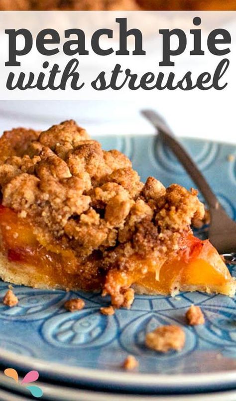 Peach Pie With Crumb Topping, Peach Crumb Pie, Pie Crumble Topping, Homemade Peach Pie, Easy Peach Pie, Crumb Topping Recipe, Fresh Peach Recipes, Fresh Peach Pie, Peach Pie Recipes