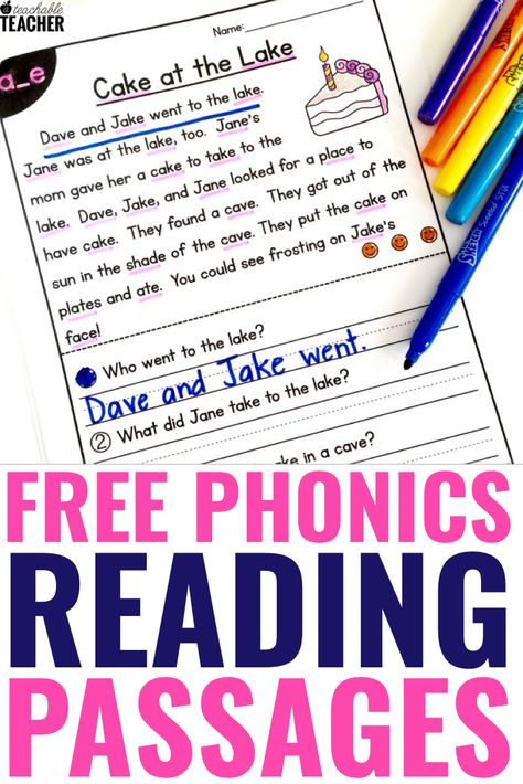 Free Decodable Passages, Decodable Passages First Grade, Kindergarten Fluency Passages Free, Comprehension Interventions, Silent E Worksheets, Tutoring Reading, Reading Lab, Teaching Reading Fluency, Reading Small Groups