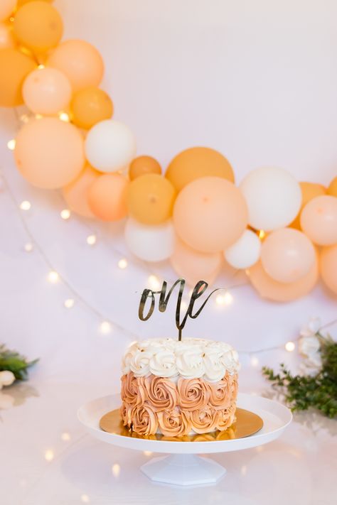 One Sweet Peach Cake Smash, Sweet Peach Cake Smash, One Sweet Peach Cake, Peach Cake Smash, One Sweet Peach Birthday, One Sweet Peach, Family Elopement, Peach Birthday, Baby First Birthday Themes