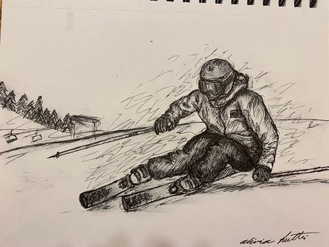 Ski Sketch Drawings, Kinco Gloves Drawing, Paragliding Drawing, Skiing Sketch, Snowboarding Drawing, Ski Sketch, Skier Drawing, Skiing Drawing, Snowboard Drawing