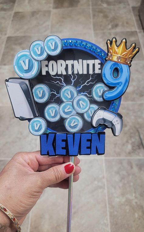 Fortnite Cake Topper, Gamer Cake Topper, Gamer Cake, Fort Nite, Tiffany Jones, Fortnite Cake, Shaker Cake Topper, Fortnite Birthday, 3d Cake Toppers