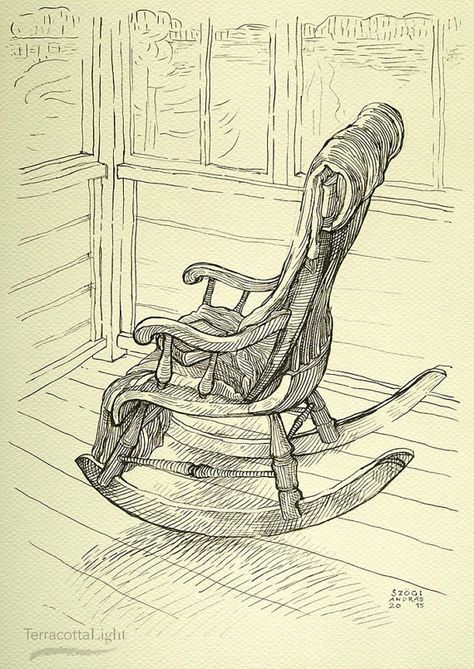 Rocking Chair Tattoo Design, Chair Illustration Drawing, Rocking Chair Illustration, Comfy Chair Illustration, Chair Illustration, Vintage Rattan Chair, Ig Layout, Gold Chivari Chairs, Chair Inspiration