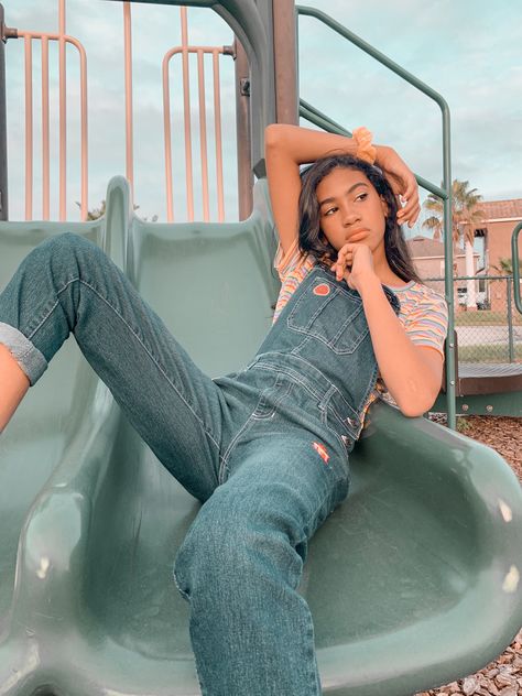 Slide Photoshoot, Playground Senior Pictures, Playground Pose Ideas, Playground Photoshoot Aesthetic, Photoshoot At Playground, Playground Photoshoot Ideas, Playground Portrait Photography, Playground Editorial, Playground Photo Shoot