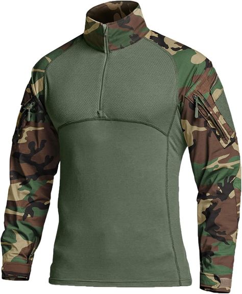 Amazon.com: CQR Men's Combat Shirt Tactical 1/4 Zip Long Sleeve Military BDU Shirts Camo EDC Top with Pockets, Tac Chill Soil Green, X-Large: Clothing, Shoes & Jewelry Combat Shirt, Woodland Camo, 1/4 Zip, Shoes Jewelry, Soil, Printed Shirts, Top Styles, Camo, Fashion Branding