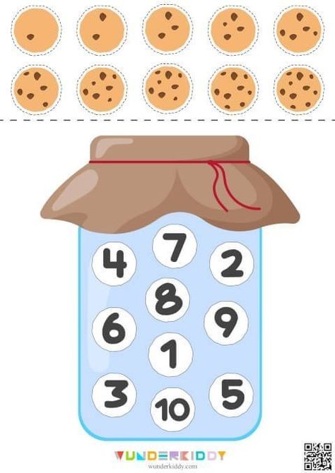 Cookie Counting Printable, Number 1 To 10 Activities, Who Took The Cookie From The Cookie Jar, Numbers Activities For Preschool, Numbers Worksheet For Kindergarten, Math For Kindergarten Worksheets, Counting Worksheets Preschool, Counting Activity Preschool, Numbers For Kindergarten