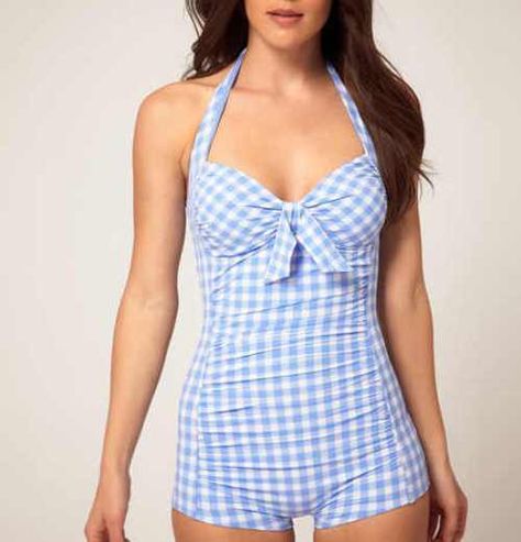 ahhh beyond love this bathing suit, its modest but freaking adorable Retro Bathing Suits, Retro Swimwear, Modest Swimsuits, Swimwear For Women, Vintage Swimsuits, Cute Swimsuits, One Piece Suit, Pullover Shirt, One Piece Swimwear