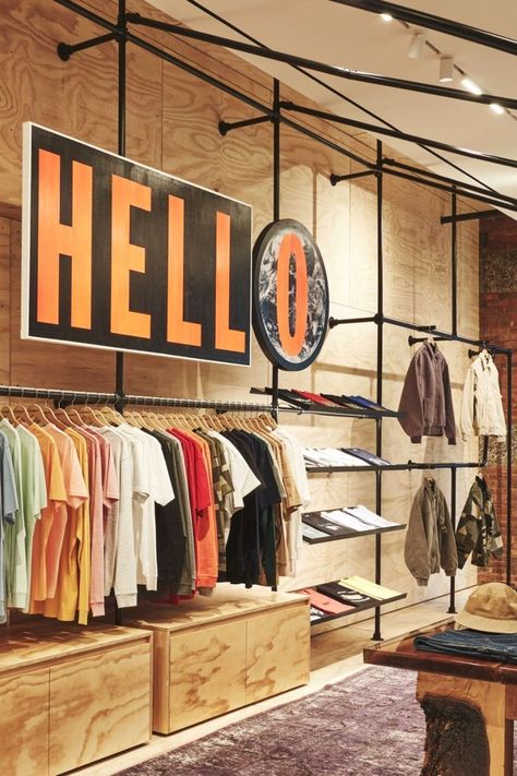 Carhartt Store, Workwear Store, Timberland Store, Shoe Store Design, Retail Store Interior, Utilitarian Style, Store Interiors, Carhartt Work In Progress, Retail Store Design