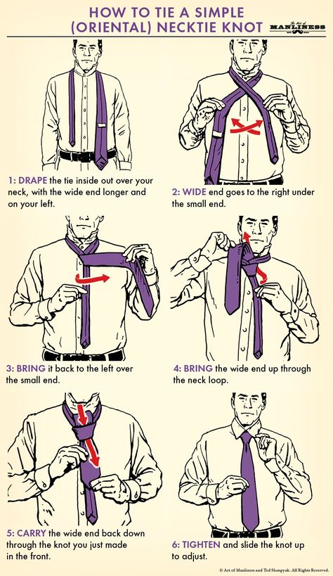 How to Tie the Simple Necktie Knot | The Art of Manliness Easy Ways To Tie A Tie, Tie Ties Tutorial, How To Tie A Tie Step By Step, How To Tie, How To Tie Tie, How To Tie A Tie, Tie Patterns Diy, How To Sew A Tie, Tie Hack