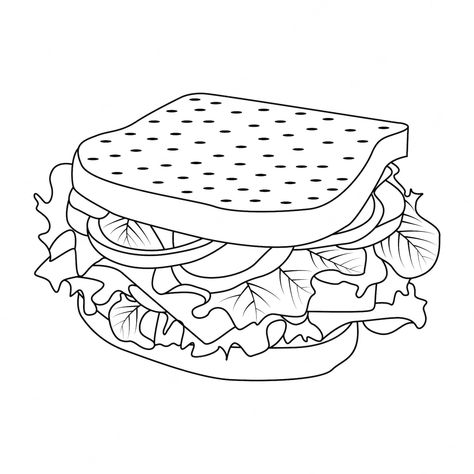 Premium Vector | Sandwich coloring pages Sandwich Drawing, Bee Themed Classroom, Barbie Coloring, Bullet Journal Themes, Mini Drawings, Journal Themes, Food Drawing, Photoshop Illustrator, Cute Coloring Pages