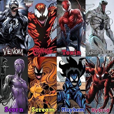 Venom Variants, Marvel Symbiotes, Venom Symbiote, Punisher Comics, Venom Spiderman, Symbiotes Marvel, Marvel Venom, Spiderman Art Sketch, Marvel Superhero Posters