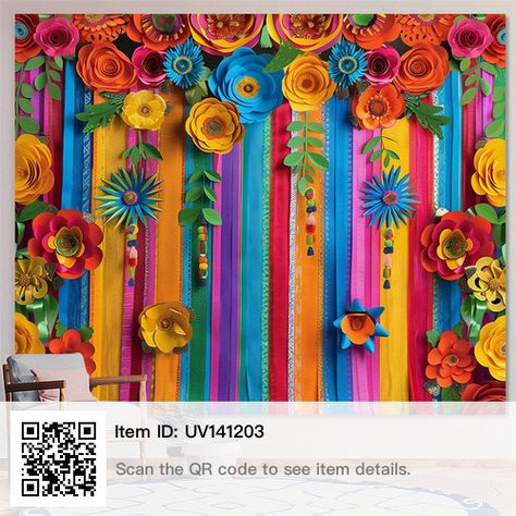 Flower Party Themes, Christmas Fiesta, Mexican Theme Party Decorations, Colorful Banner, Mexican Party Decorations, Prom Themes, Mexican Party Theme, Prom Decor, Fiesta Decorations