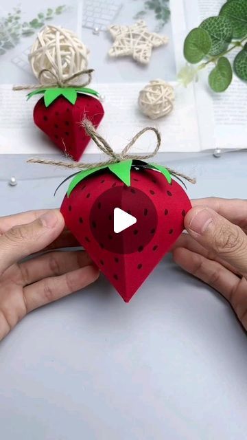 Strawberry Crafts Preschool, Strawberry Crafts For Kids, Sock Owl, Paper Strawberry, Strawberry Crafts, Easter Decorations Christian, Easter Decorations Diy Easy, Easter Decoration, February 15