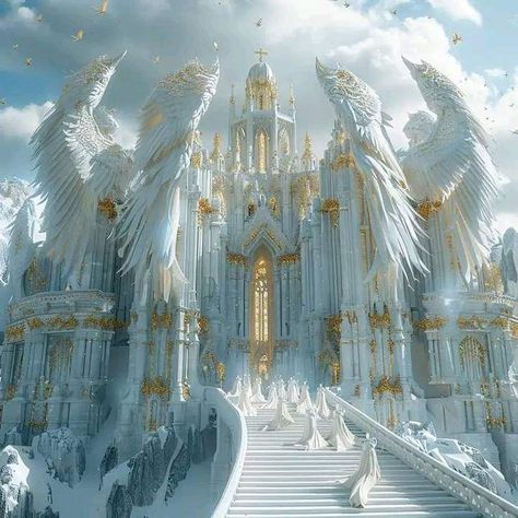 Gothic Castle Aesthetic, Futuristic City Utopia, 천사와 악마, Nature Creative, Vision Art, Heaven Art, Fantasy City, Fantasy Castle, Fantasy Places