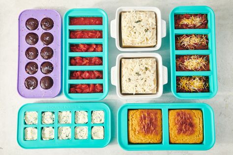 Freeze Food - Souper Cubes® Individual Freezer Meals, Souper Cubes, Freeze Food, Complete Meals, Meal Prep Guide, Freezer Meal Prep, Single Serving Recipes, Cookie Tray, Freezer Cooking