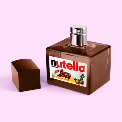 NUTELLA PARFUM - Paul Fuentes Design. For the real Nutella lover! Paul Fuentes is a Mexican graphic designer with the mission to make people happy by producing images of common food, animals and objects with a twist. Pastel colors are Paul's go-to palette for the background of his 'Pop-Mashup' designs. Nutella Go, Nutella Lover, Paul Fuentes, Most Beautiful Images, Affordable Art Prints, Cosmopolitan, Makeup Remover, Beautiful Images, Nutella