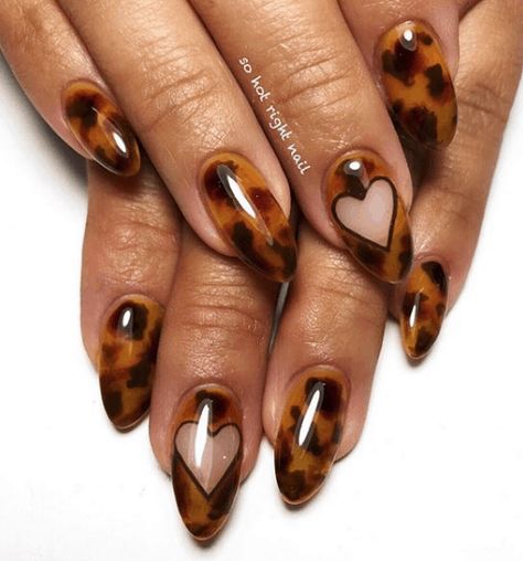 Heart Nails Designs, Tortoiseshell Nails, Toes Ideas, Shell Nails, Coffin Acrylic Nails, Heart Nail Designs, Maroon Nails, Wow Nails, Special Nails