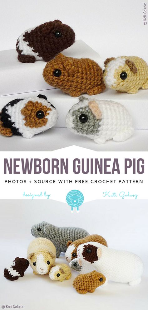 Crocheted Stuffed Animals, Crocheted Animals, Crochet Pig, Easy Crochet Animals, Quick Crochet Patterns, Easy Crochet Projects, Crochet Animals Free Patterns, Crochet Design Pattern, Crochet Amigurumi Free Patterns