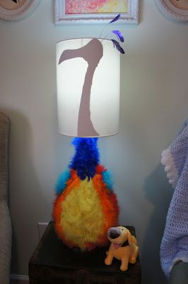 The Alabama Wife: Robert's Disney/Pixar "Up" themed nursery Disney Inspired Crafts, Disney Up Bedroom Ideas, Disney Diy Crafts Room Decor, Cartoon Decor, Pixar Themed Bedroom, Disney Inspired Bedroom, Pixar Bedroom Ideas, Up Nursery, Kids Lamp Diy