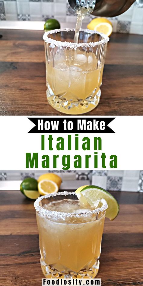 Italian Cocktail Recipes, Italian Margarita, Italian Cocktails, Yummy Alcoholic Drinks, Liquor Drinks, Classic Margarita, Margarita Cocktail, Boozy Drinks, Homemade Drinks