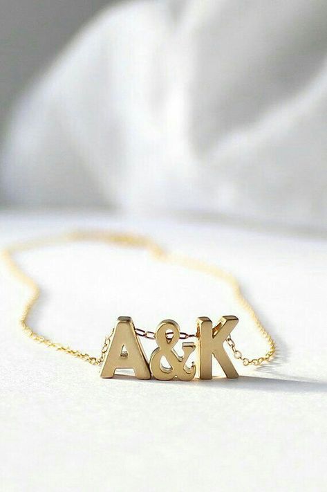 Custom Gold Rings, Image Couple, Alphabet Letters Design, Love Keychain, Stylish Alphabets, Gold Initial Necklace, Wedding Logo Design, Necklace Initial, Initial Necklace Gold