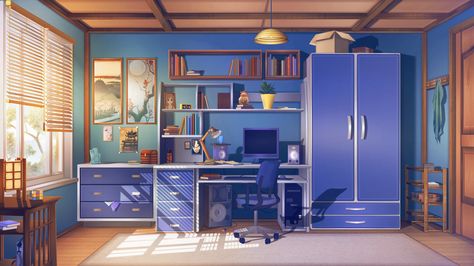 ArtStation - Visual novel background, Anatoly Shaban Visual Novel Background, Background Bedroom, Episode Interactive Backgrounds, Custom Hot Wheels, Game Background, Environmental Design, House Room, Environment Concept Art, Visual Novel