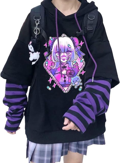 Kawaii Sweatshirt, Estilo Harajuku, Cute Hoodie, E Girl, Sweatshirt Cute, Anime Hoodie, Style Hoodie, Girl Sweatshirts, Hoodie Girl