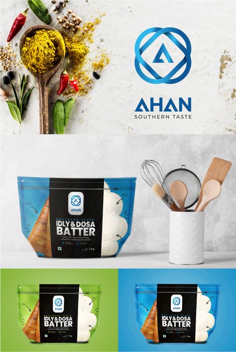 Dosa Batter Packaging, Dosa Batter, Trifold Brochure Design, Illustration Branding, Packing Design, Trifold Brochure, Creative Packaging Design, Creative Packaging, Package Design