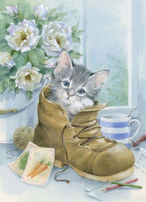 Hazel Lincoln | Advocate Art Hazel Lincoln, Kitten Drawing, Vintage Advertising Art, Kitten Art, Cute Animal Illustration, Image Chat, Fairy Artwork, Whimsical Cats, Cute Paintings