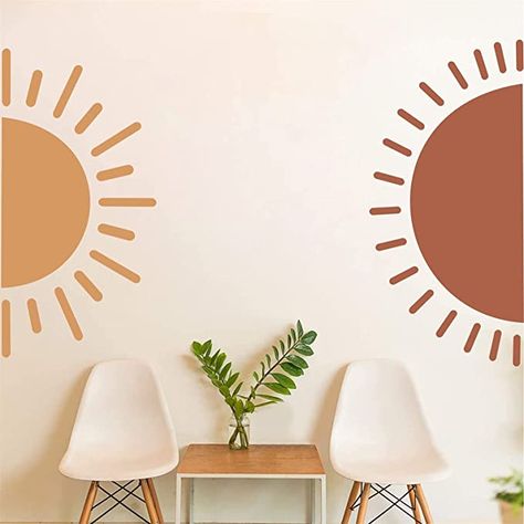 Sunshine Wall Decals, Paint Decal On Wall, Desert Sun Nursery, Ochre Nursery, Wall Decal, Sun Themed Nursery, Headboard Wall Decal, Large Wall Stickers, Modern Wall Decals