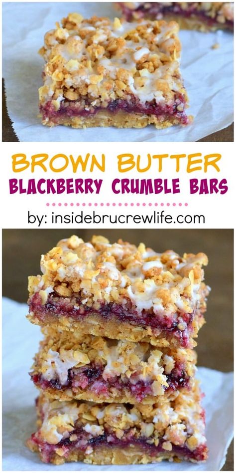 Blackberry Bars, Fruits Desserts, Blackberry Crumble, Sweet Bites, Crumble Bars, Blackberry Jam, No Bake Bars, Cherry Pie Filling, Crumble Topping