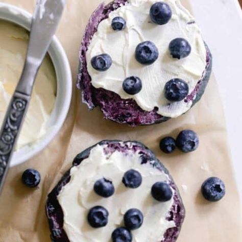 Blueberry Sourdough Bagels - Farmhouse on Boone Sourdough Bagels Blueberry, Sourdough Blueberry Bagels, Blueberry Bagel Recipe, Blueberry Sourdough, Sourdough Blueberry, Farmhouse On Boone, Blueberry Bagel, Sourdough Bagels, Blueberry Season