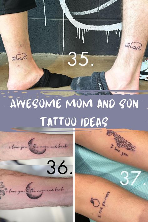 Sweet Mom and Son Tattoos for that Special Bond - Tattoo Glee